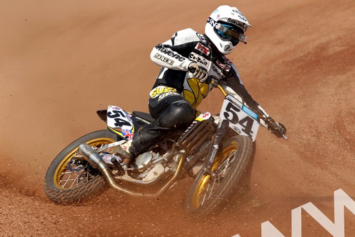 Pete Boast Suzuki Flat Track Test Coventry - click to enlarge