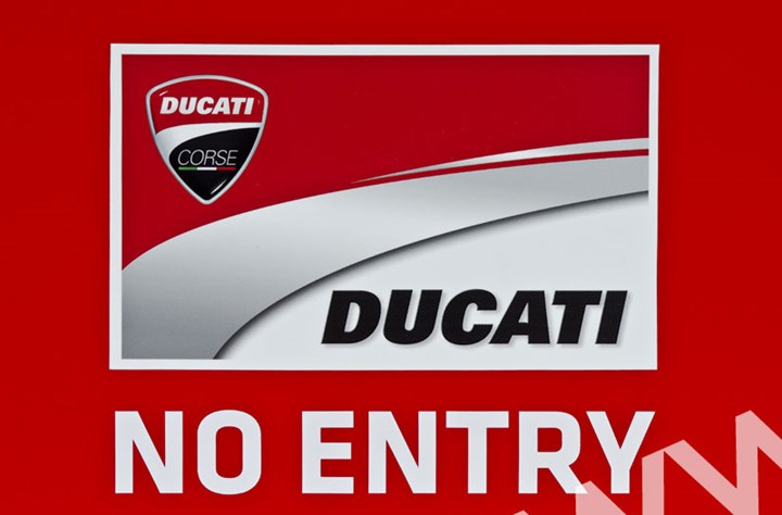 Ducati Corse No Entry MotoGP Team Pit signage - click to enlarge