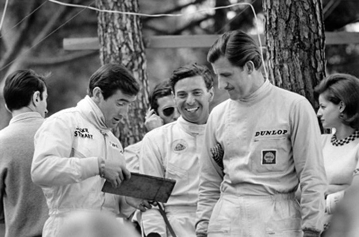 Jackie Stewart Jim Clark Graham Hill 1966 Monaco  - click to enlarge