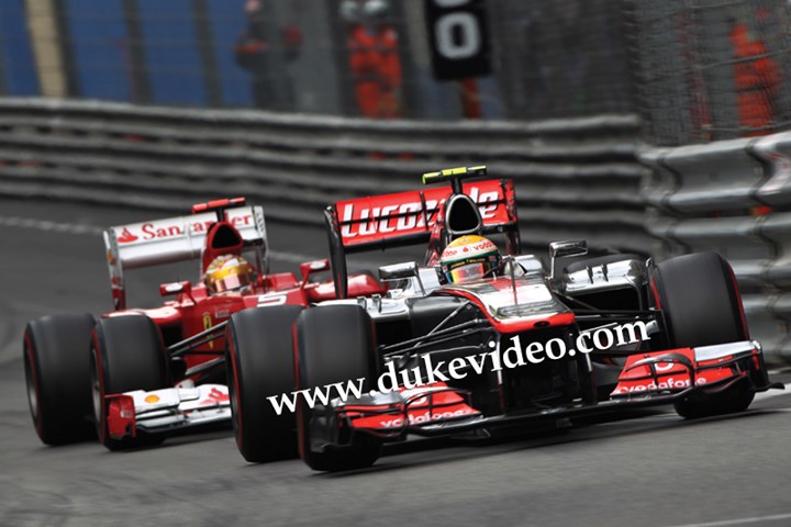 Lewis Hamilton leads Fernando Alonso Monaco 2012 Duke Video