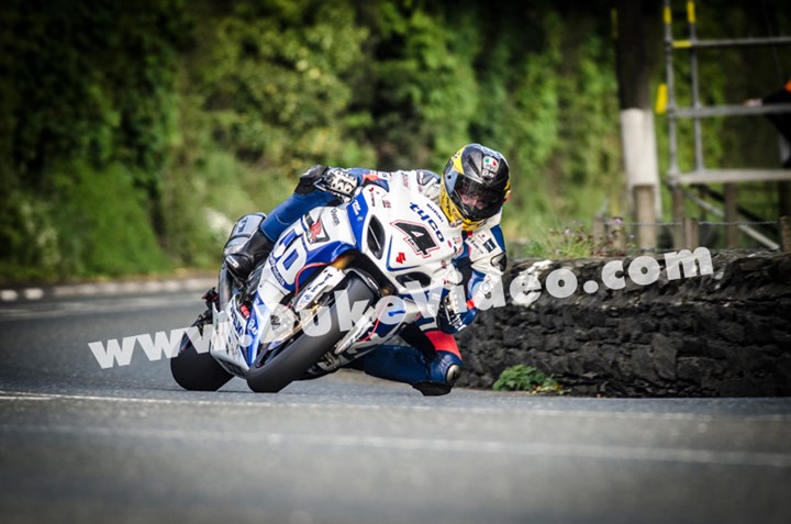 Guy Martin at Greeba Bridge, TT 2013  - click to enlarge