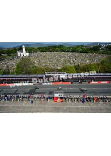 Aerial view of TT Pits and scoreboard, TT 2013