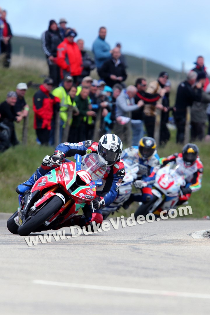 Michael Dunlop, Guy Martin and Bruce Anstey - Bungalow, TT 2014 - click to enlarge