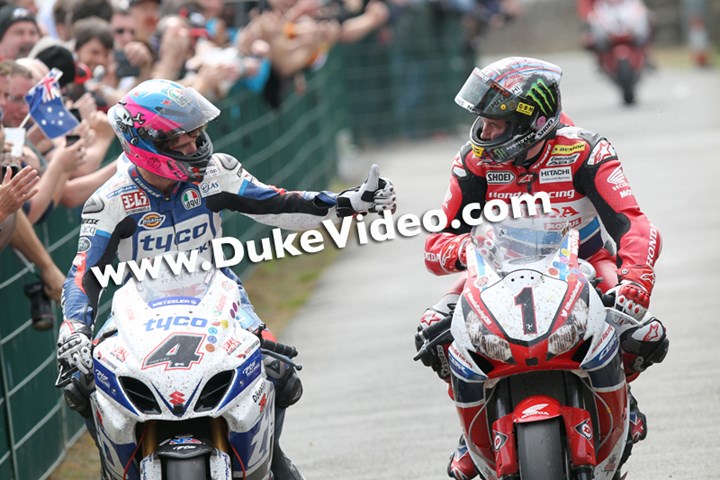 Guy Martin and John McGuinness Isle of Man TT 2014 - click to enlarge