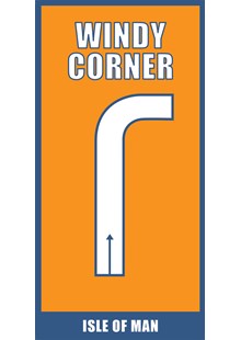 Mountain Course Corner Sign, Windy Corner