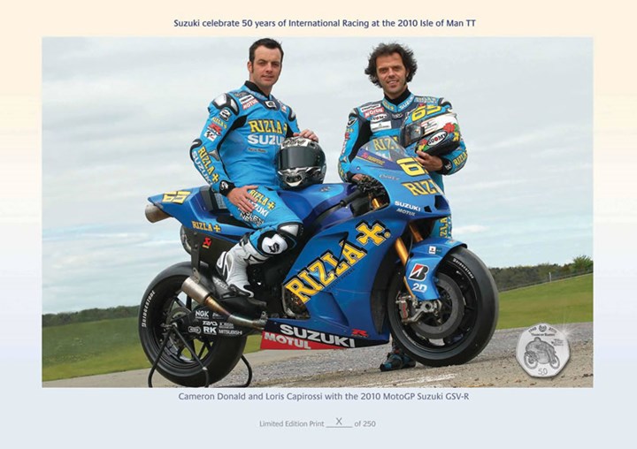 Donald and Capirossi Suzuki Print & Coin
