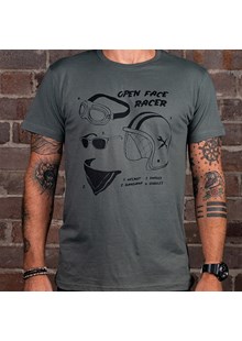 The Open Face Helmet T-Shirt Green