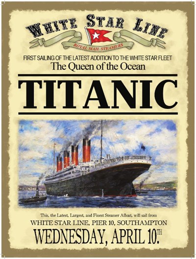 Titanic White Star Line Metal Sign - click to enlarge