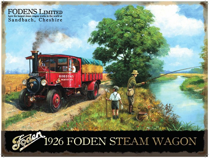 Foden Steam Wagon Metal Sign - click to enlarge