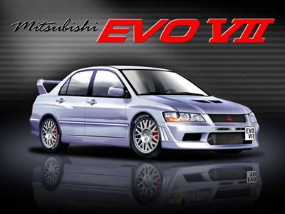 Mitsubishi Evo VII Metal Sign - click to enlarge