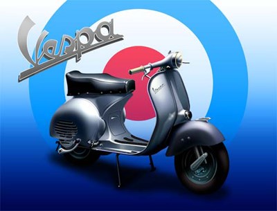 Vespa Metal Sign - click to enlarge