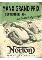 Manx Grand Prix Norton Metal Sign
