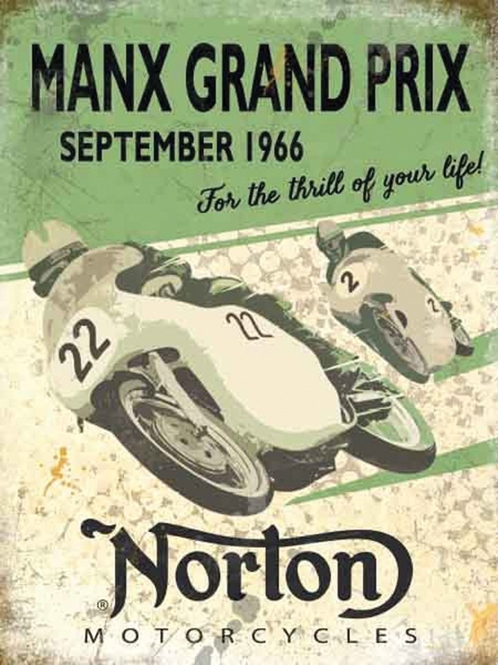 Manx Grand Prix Norton Metal Sign - click to enlarge