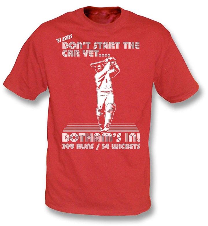 PunkCricket - Botham's In T-Shirt (Red) - click to enlarge
