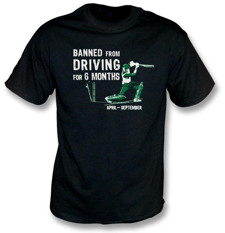 PunkCricket - Banned From Driving (Black T-Shirt) - click to enlarge