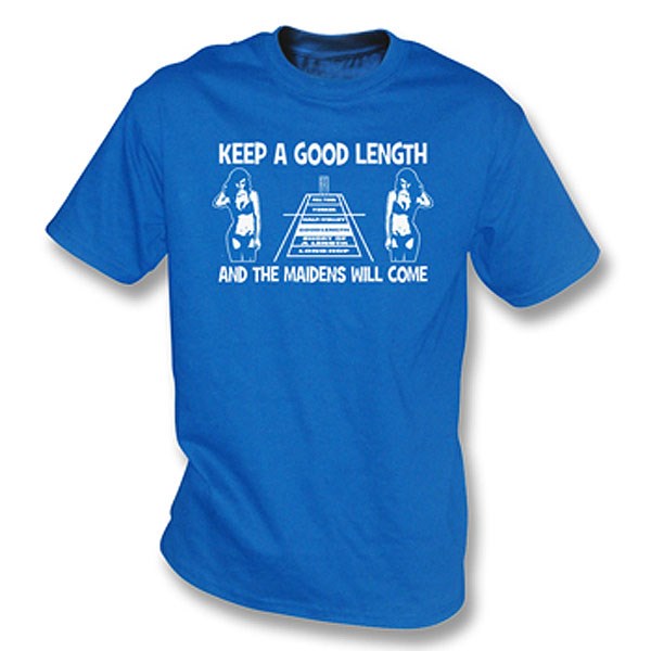 PunkCricket - Keep a Good Length T-Shirt (Blue) - click to enlarge