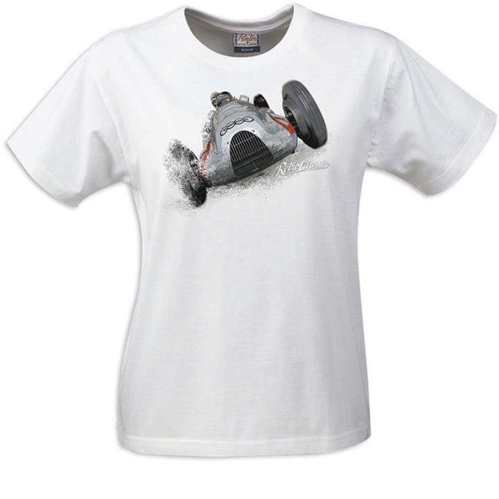 Gritty Marques Auto Union Ladies T-Shirt White - click to enlarge