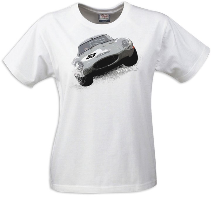 Gritty Marques E-type Ladies T-shirt White - click to enlarge