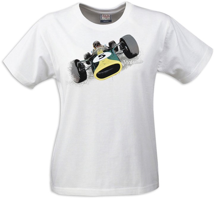 Gritty Marques Lotus 49 Ladies T-Shirt White - click to enlarge