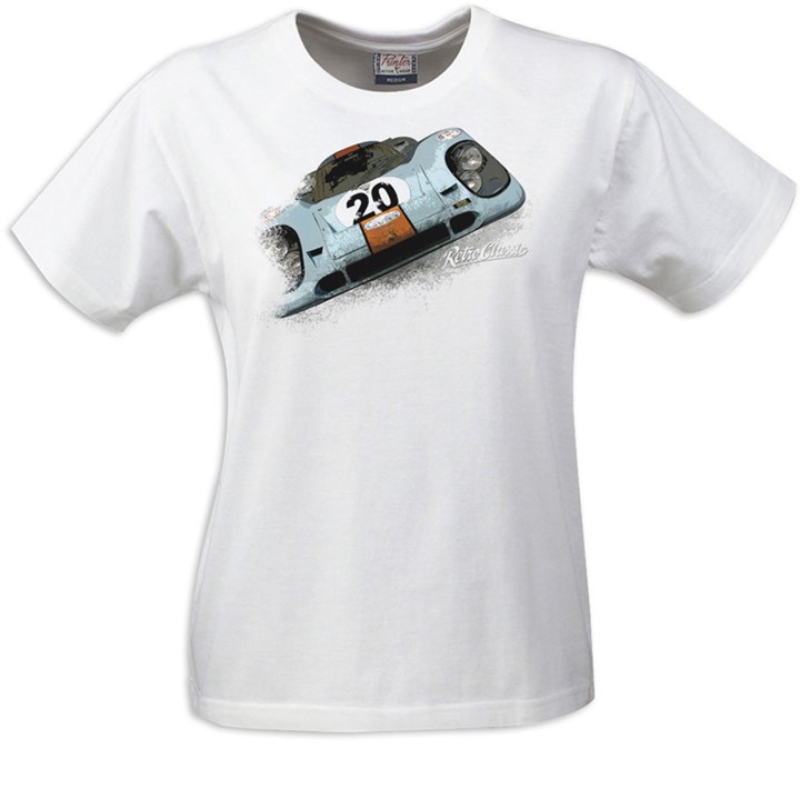 Gritty Marques Gulf Porsche 917 Ladies T-Shirt Sand - click to enlarge