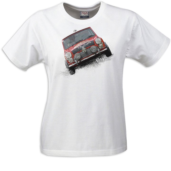 Retro Classic Mini Ladies T-Shirt White - click to enlarge