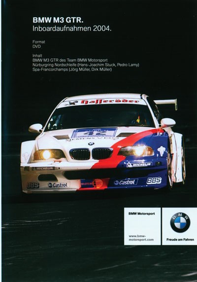 In Car Nurburgring  BMW M3 GTR DVD