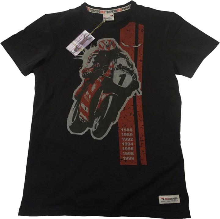 Carl Fogarty Retro Bike T Shirt Black - click to enlarge