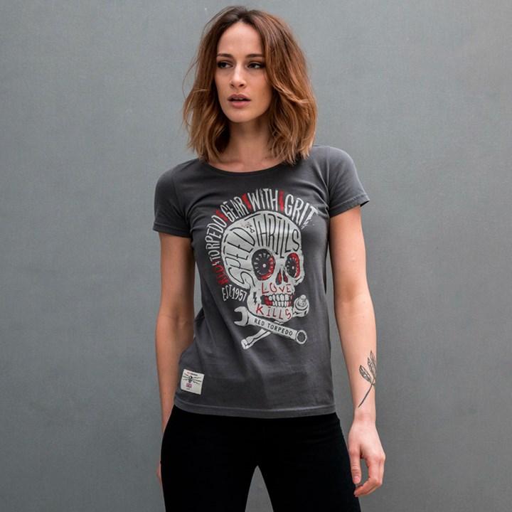 Speed Punk Ladies T- Shirt Graphite - click to enlarge