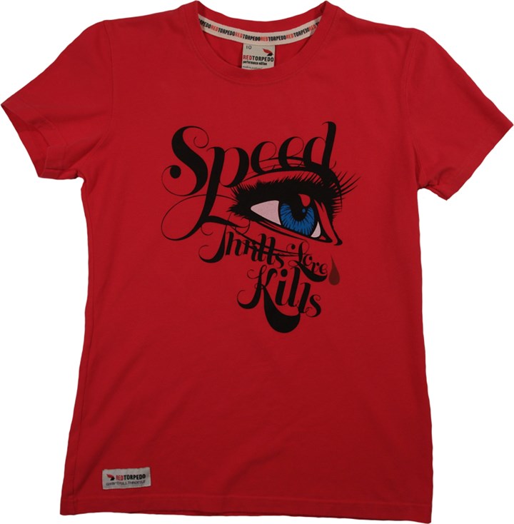 Primo Retro Heartbreaker Ladies T Shirt Red - click to enlarge