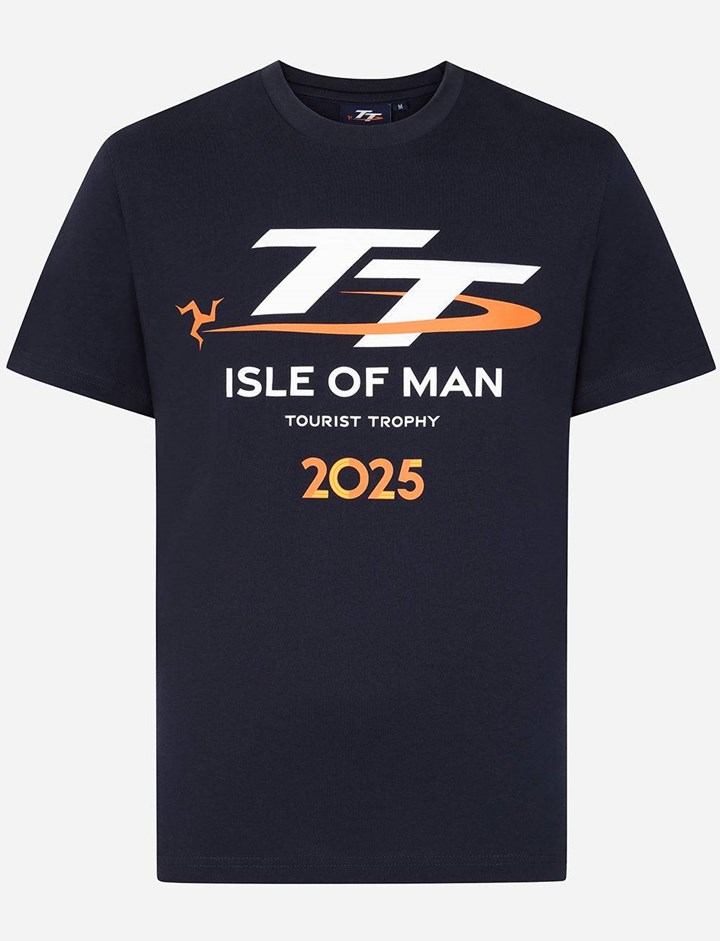 Isle of Man TT Races Signature Logo T-Shirt, Navy - click to enlarge