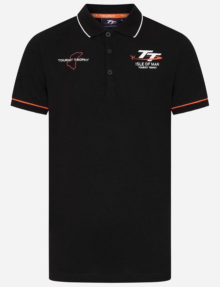 Isle of Man TT Races Polo Shirt, Black - click to enlarge