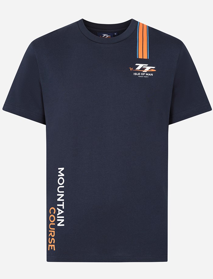 Isle of Man TT Races 2026 Course Map T-shirt Navy - click to enlarge
