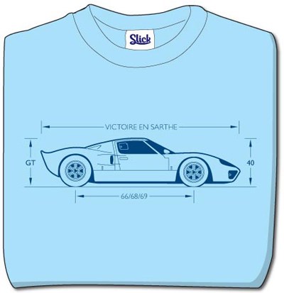 GT40 Adult T Shirt Long Sleeve Blue Blue - click to enlarge