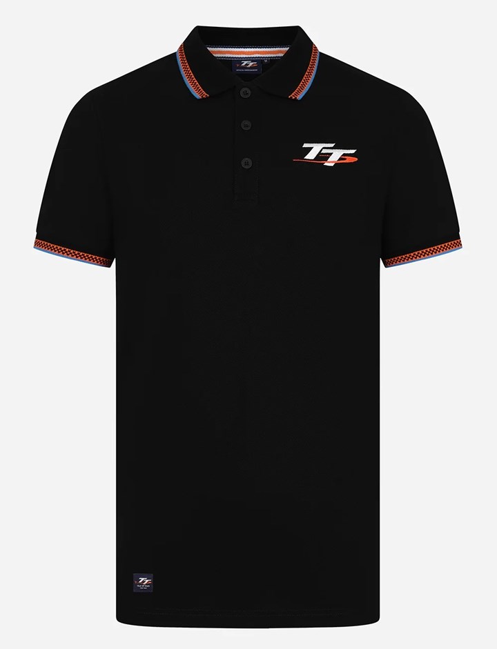 TT Races Signature Checked Polo, Black - click to enlarge