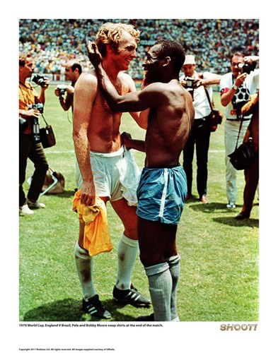 Shoot Legends - Bobby Moore & Pele 1970 Print