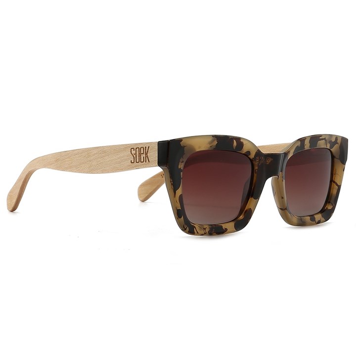 SOEK Zahra Opal Tortoiseshell Brown grad lens White maple arms