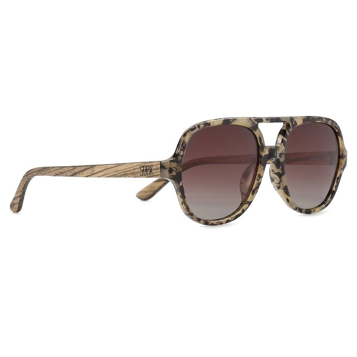 SOEK Billy Opal tortoiseshell frame Black grad lens Walnut arms