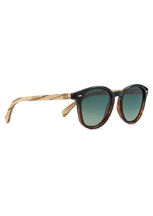 SOEK Taine Black tortoiseshell frame Khaki lens Walnut arms