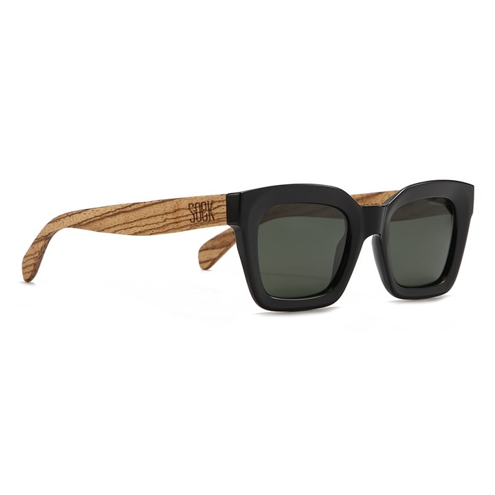 SOEK Zahra Midnight black frame Khaki lens Walnut arms