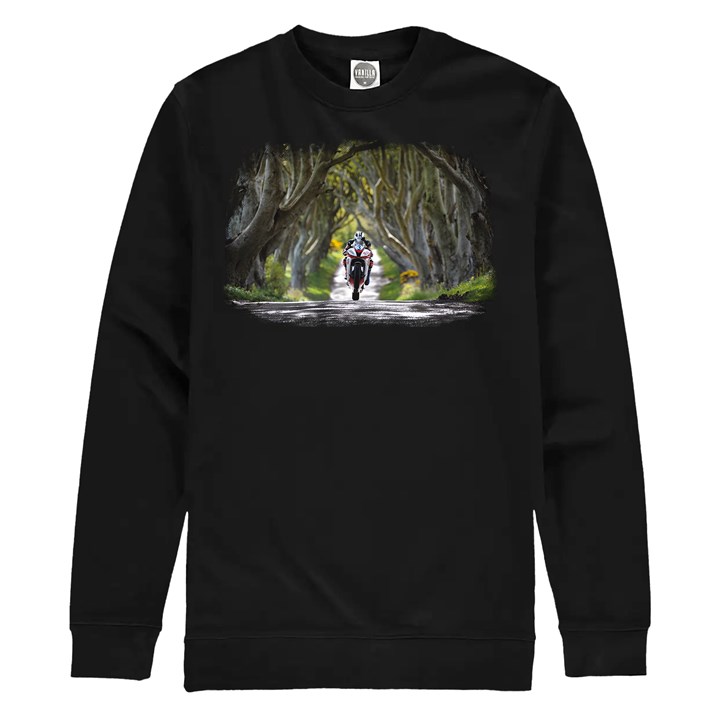 Michael Dunlop Dark Hedges Sweatshirt Black - click to enlarge