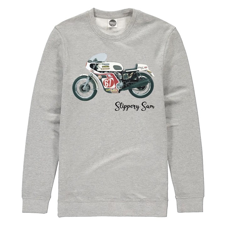 Slippery Sam Triumph Trident Sweatshirt Heather Grey - click to enlarge
