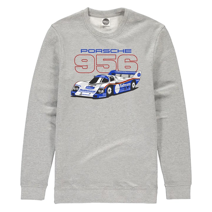 Porsche 956 Group C Car Sweatshirt Heather Grey - click to enlarge
