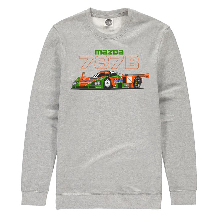 Mazda 787B Group C Car Sweatshirt Heather Grey - click to enlarge