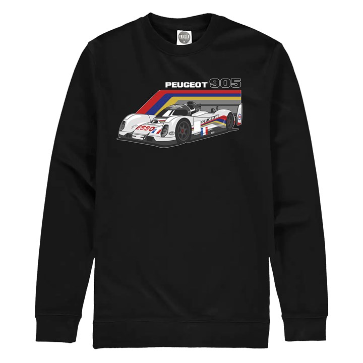 Peugeot 905 Group C Car Sweatshirt Black - click to enlarge