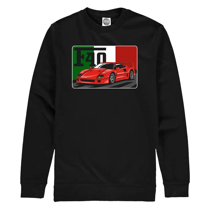 Ferrari F40 Stencil Sweatshirt Black - click to enlarge