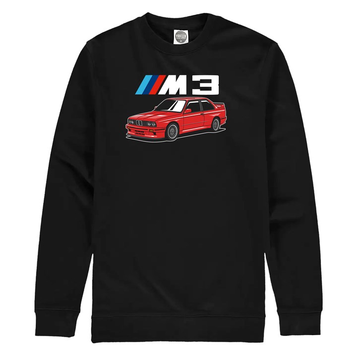 BMW E30 M3 Dream Car Sweatshirt Black - click to enlarge