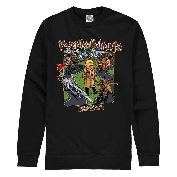 Purple Helmets Sweatshirt Black - click to enlarge