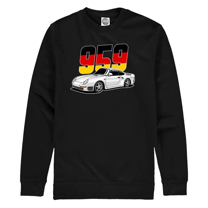 Porsche 959 Dream Car Sweatshirt Black - click to enlarge