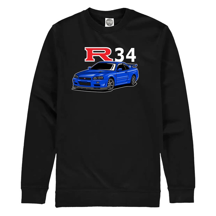 Nissan Skyline R34 GTR Sweatshirt Black - click to enlarge