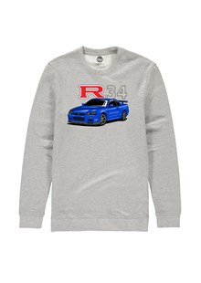 Nissan Skyline R34 GTR Sweatshirt Heather Grey